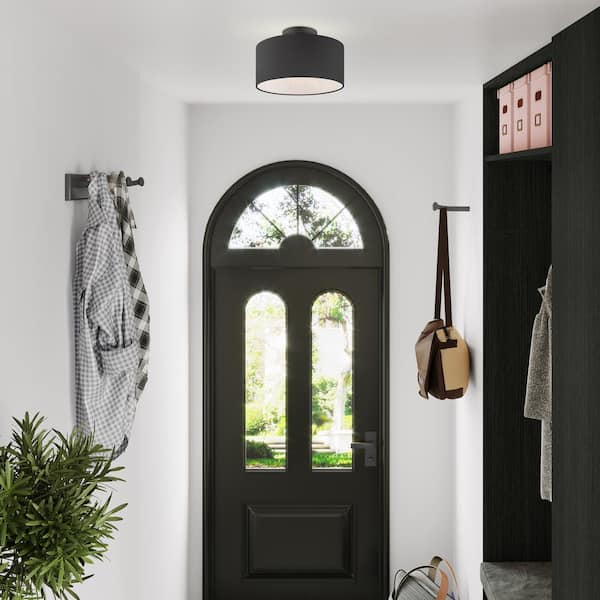 Hillcott 1 Light Black Semi Flush Mount