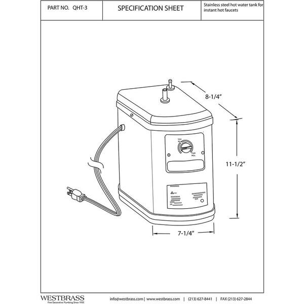 14 in. 1-Handle Hot and Cold Water Dispenser Faucet with Instant Hot Water Tank, Polished Chrome