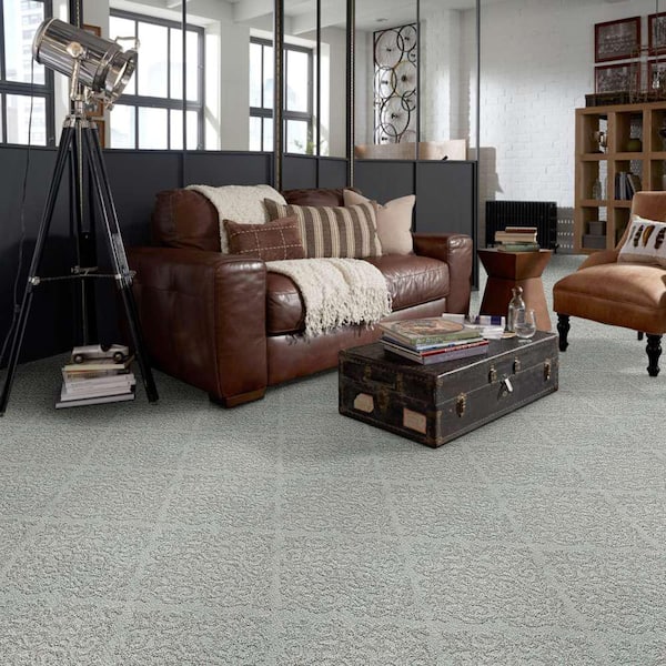 Copenhagen - Sky Washed - Blue 42.1 oz. Nylon Pattern Installed Carpet