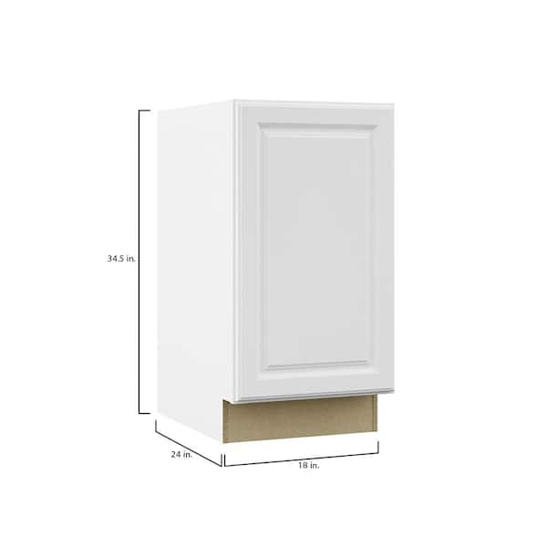 Hampton 18 in. W x 24 in. D x 34.5 in. H Assembled Pull Out Waste Bin Base Kitchen Cabinet in Satin White