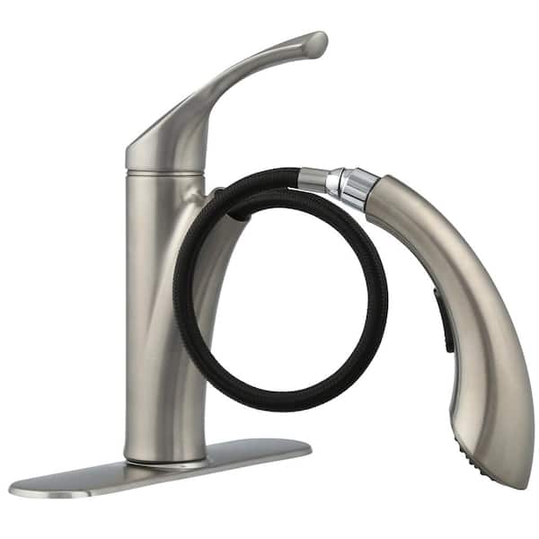 Mistos Single-Handle Pull-Out Sprayer Kitchen Faucet In Stainless Steel