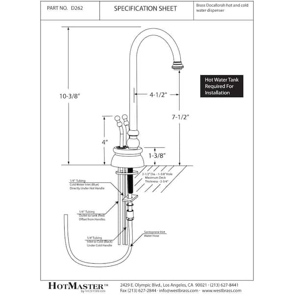 10 in. Docalorah 2-Handle Hot and Cold Water Dispenser Faucet (Tank sold separately), Oil Rubbed Bronze