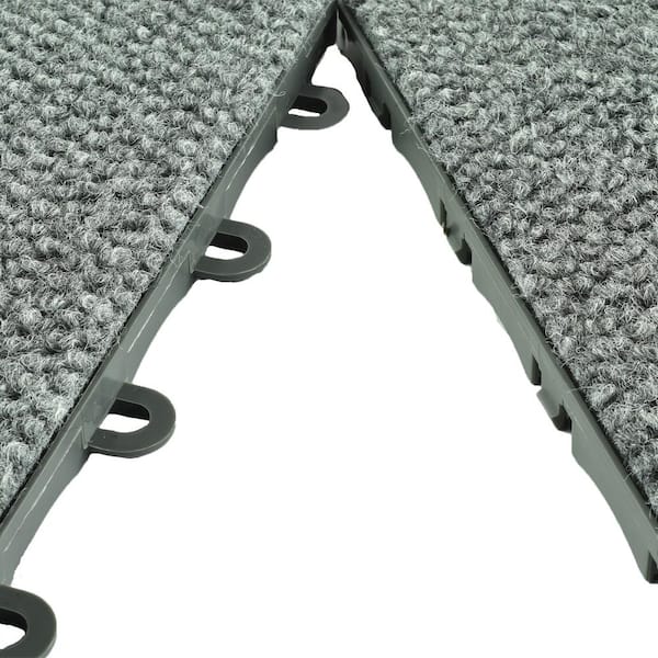 ClickBase Gray Residential 12.125 in. x 12.125 Interlocking Carpet Tile (20 Tiles/Case) 20.4 sq. ft.
