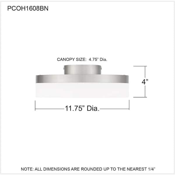 Cohen 11.75 in. Brushed Nickel Integrated LED Flush Mount