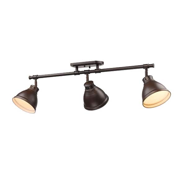 Duncan 3-Light Rubbed Bronze Semi-Flush Mount