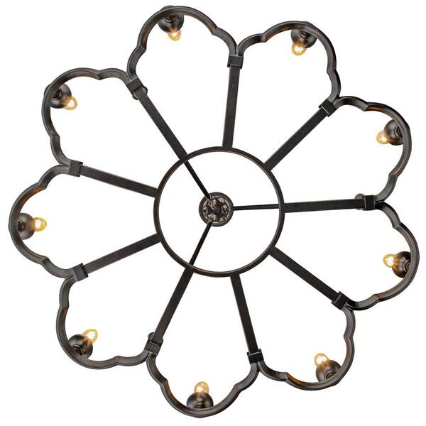 Saxon 9-Light Aged Bronze Chandelier