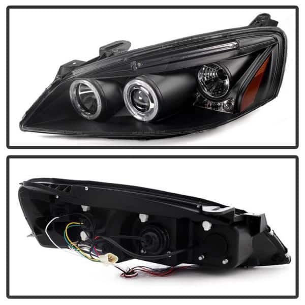 Pontiac G6 2/4DR 05-08 Projector Headlights - LED Halo - LED ( Replaceable LEDs ) - Black