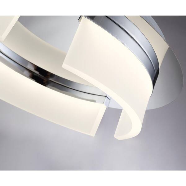 Bria Collection 30-Watt Chrome Integrated LED Flush Mount
