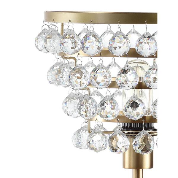 Buckingham 25 in. Brass Gold/Clear Crystal/Metal Table Lamp