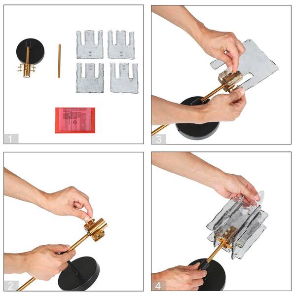 Echonalyri Modern 1-Light Glam Matte Black and Plating Brass Wall Sconce with Geometric Textured Glass Shade