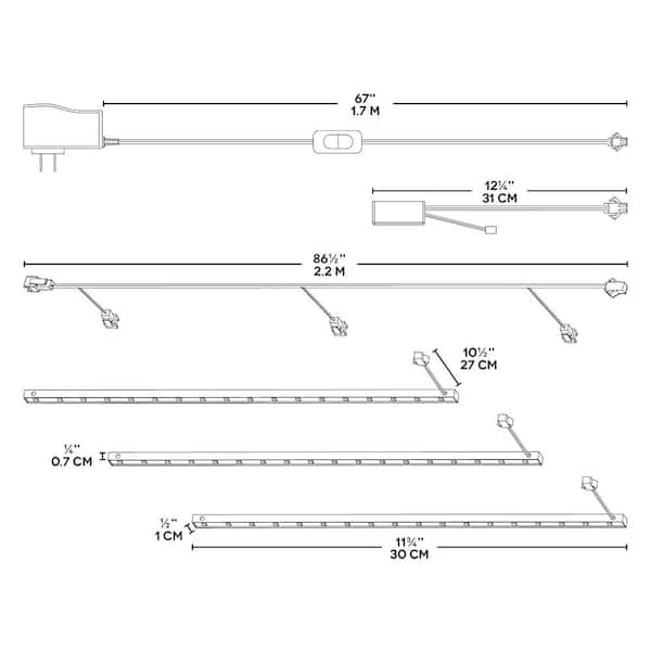 12 in. Undercabinet LED RGB Strip (3-Pack)
