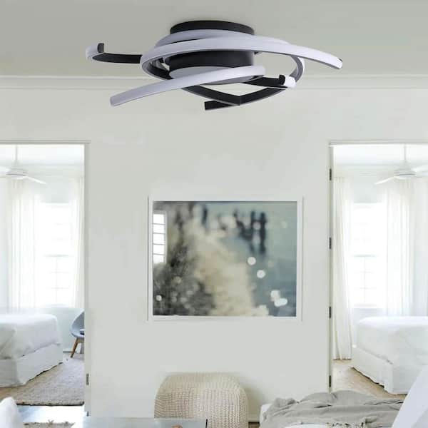 22 in. 1-Light Modern Linear LED Flush Mount Ceiling Lighting Fixtures