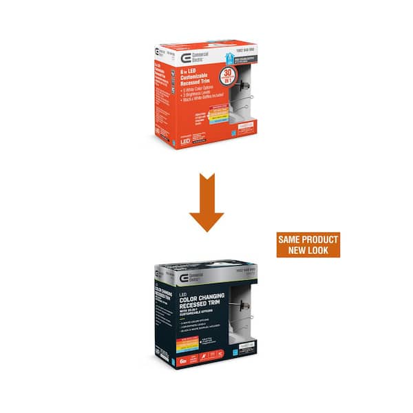 6 in. Adjustable CCT 30 Lighting Options Integrated Integrated LED Recessed Light Trim New Construction Remodel