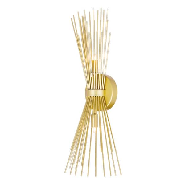 Savannah 2 Light Wall Sconce With Gold Leaf Finish