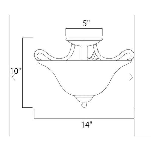 Basix 14 in. 2-Light Semi-Flush Mount