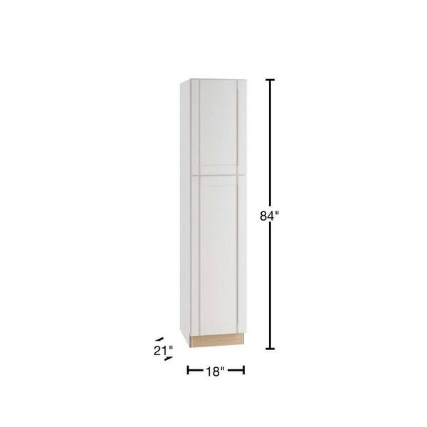 Washington Vesper White Plywood Shaker Assembled Bath Vanity Kitchen Cabinet Soft Close R 18 in W x 21 in D x 84 in H