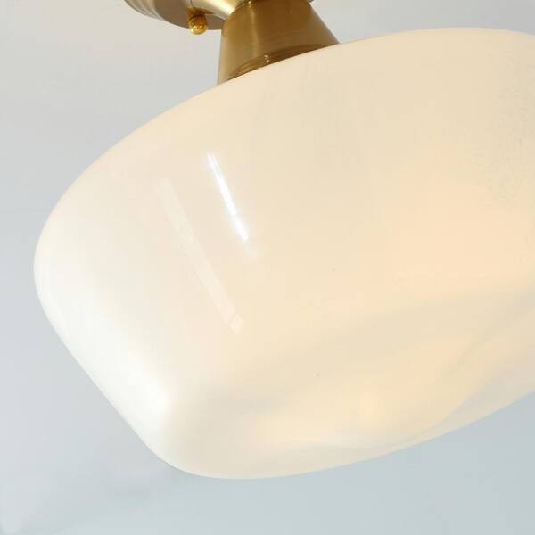 Modern 1-Light Simple Dome Semi Flush Mount Farmhouse Ceiling Ceiling lighting with Clear Glass Shade