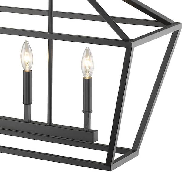 3245-MB 5-Light 40 in. Wide Taper Candle Matte Black Chandelier
