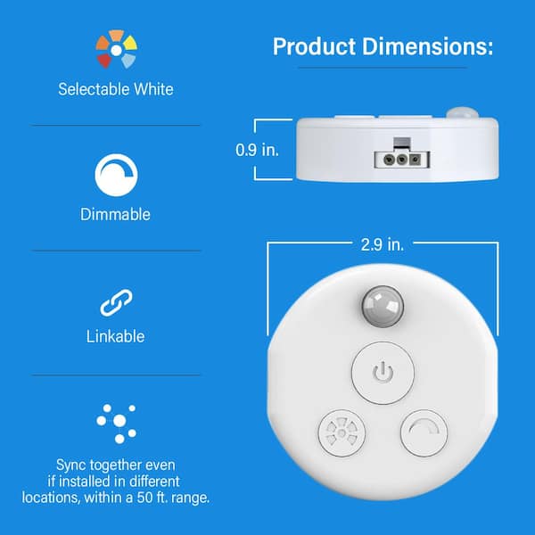 White Onesync Under Cabinet Motion Sensor Activating Master Switch (4-Pack)
