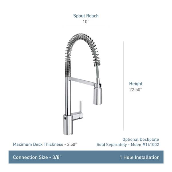 Align 1-Handle Pre-Rinse Spring Pulldown Kitchen Faucet with MotionSense Wave and Power Clean in Spot Resist Stainless