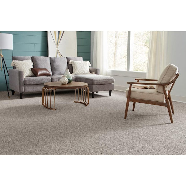Huntcliff I Cloudmist Gray 31 oz. Triexta Texture Installed Carpet