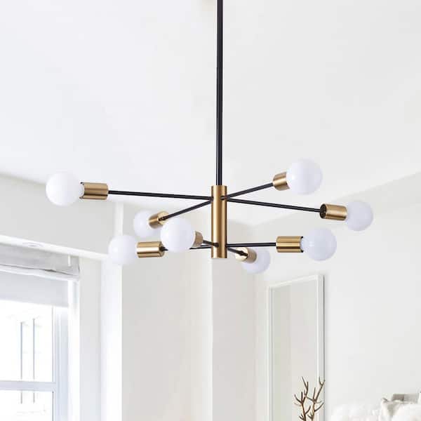 8-Light Modern Sputnik Gold Chandelier Industrial Pendant Ceiling Light