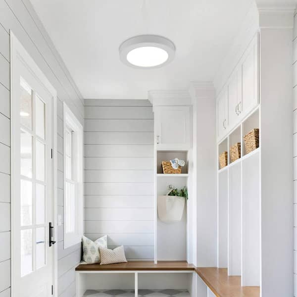 7.2 in. 1-Light White LED Flush Mount