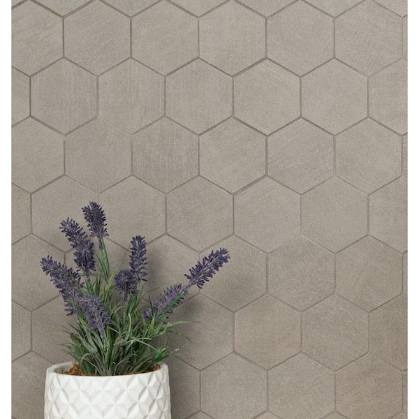 Cementino Hex 11.25 in. x 13.25 in. x 8 mm Matte Mesh Mounted Mosaic Porcelain Floor and Wall Tile (0.86 .sq. ft./Each)