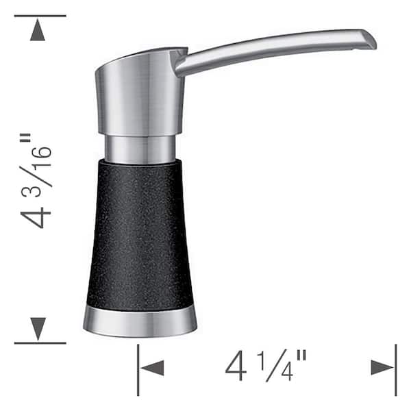 Artona Deck-Mounted Soap and Lotion Dispenser in Anthracite and Stainless