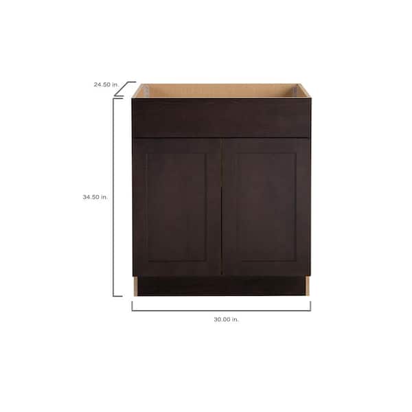 Edson Shaker Assembled 30x34.5x24.5 in. Sink Base Cabinet in Dusk