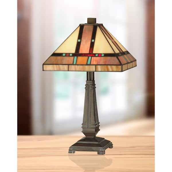 17 in. Hyde Park Mission Mica Bronze Table Lamp