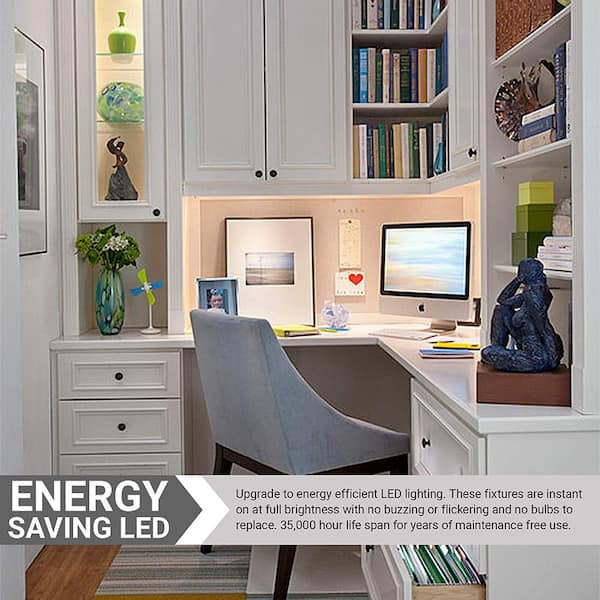 Plug In 46 in. LED White Under Cabinet Light Fixture with 1120 Lumens ETL Listed, 3000K Warm White