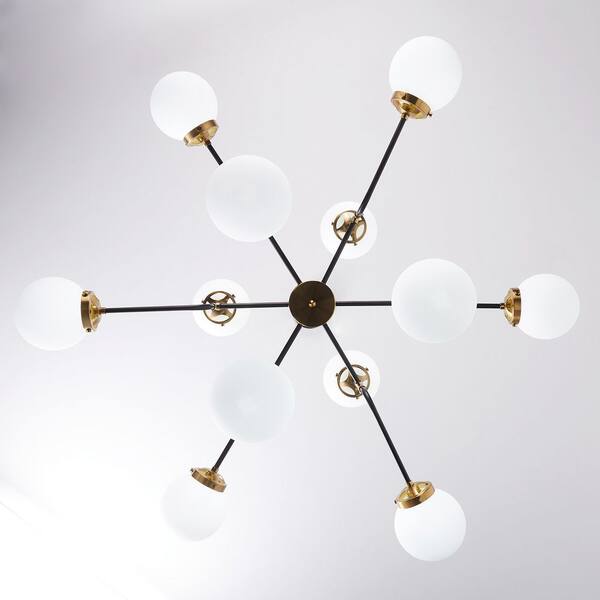 Modern 47.2 in. 12-Light Sputnik Gold Chandelier Industrial Pendant Ceiling Light Fixture