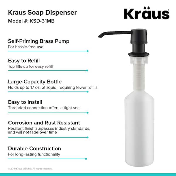 Kitchen Soap Dispenser in Matte Black