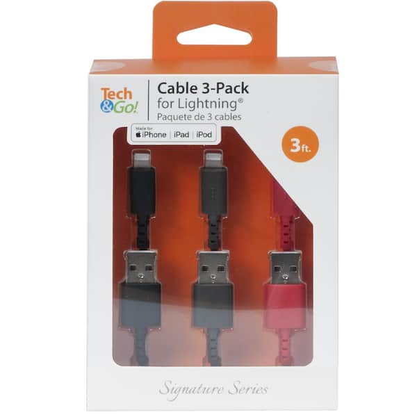 3 ft. Cable for Lightning (3-Pack)