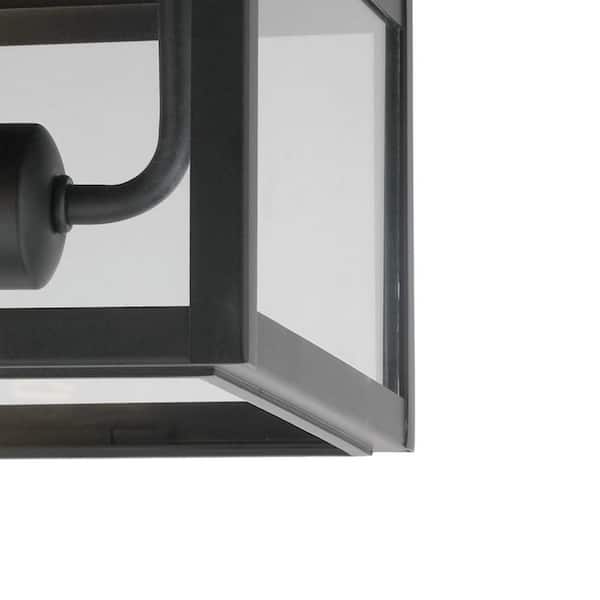 Havenridge 13''W FM Matte Black Clear Glass