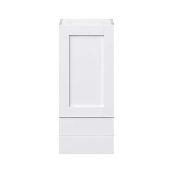 Mancos Glacier White Shaker Assembled Wall Kitchen Cabinet with 2 Drawers (15 in. W x 35 in. H x 14 in. D)