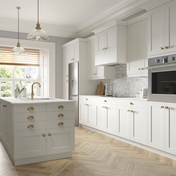 Wallace Painted Warm White Shaker Assembled 24 in.W x 32.5 in.H x 23.75 in.D Accessible ADA 1 Draw Base Kitchen Cabinet