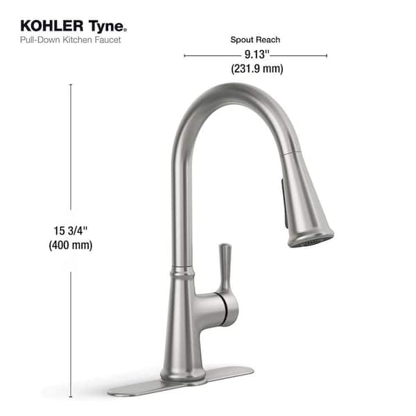 Tyne Single-Handle Pull-Down Sprayer Kitchen Faucet in Vibrant Stainless