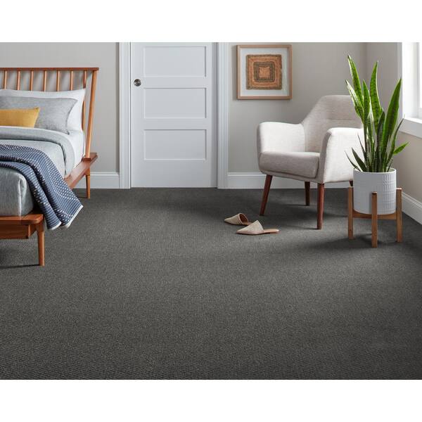 Pretty Penny  - Rolling Thunder - Gray 50 oz. Triexta Pattern Installed Carpet