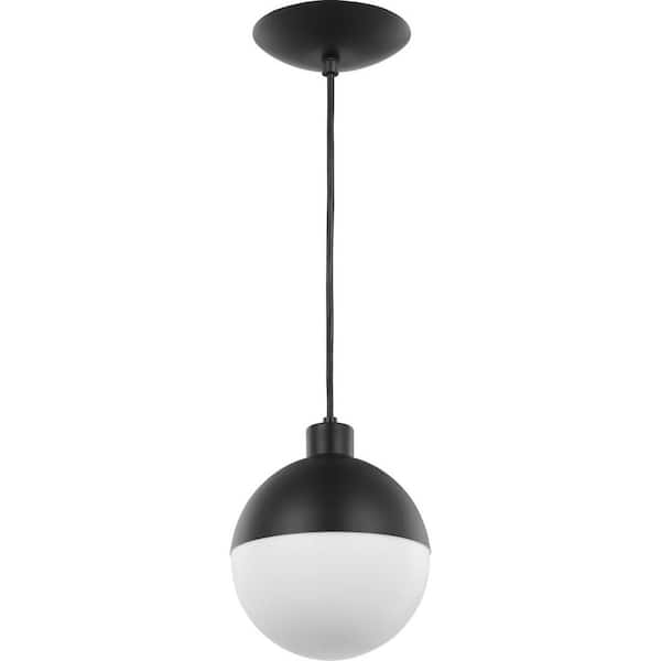 Globe LED 1 Light Painted Black LED Outdoor Pendant Light