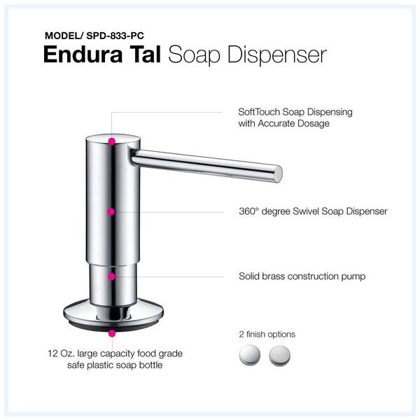 Endura Tal Counter-Mounted Soap Dispenser in Polished Chrome
