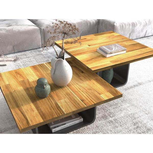 2.3 ft. L x 28 in. D, Acacia Butcher Block Table Top Countertop in Light Oak with Square Edge (Pack of 3)