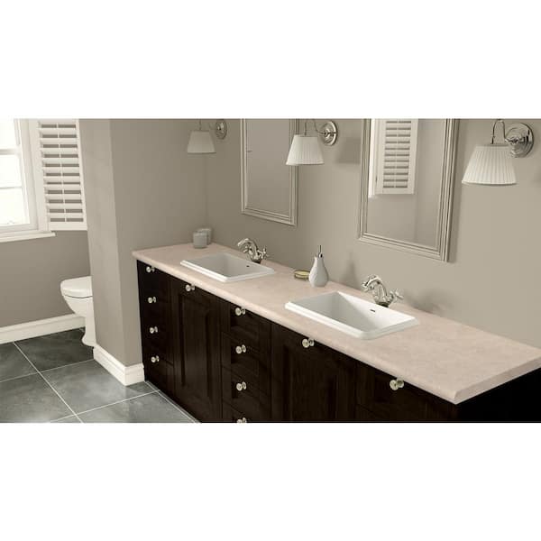 4 ft. x 8 ft. Laminate Sheet in Hebron White with Premium Antique Finish