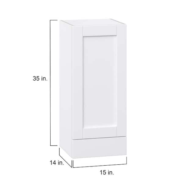 Mancos Glacier White Shaker Assembled Wall Kitchen Cabinet with 1-Drawer (15 in. W x 35 in. H x 14 in. D)