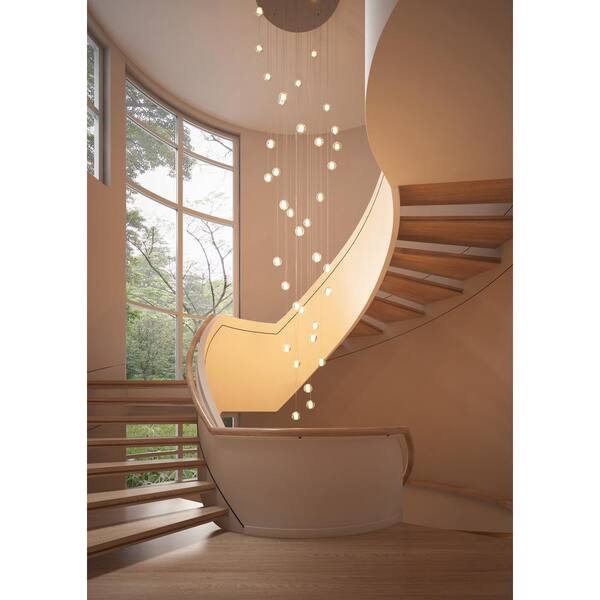 36-Light Modern Chrome Spiral Crystal Raindrop Chandelier Foyer High Ceiling Large Chandelier