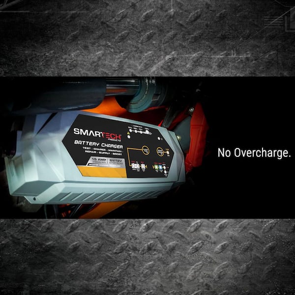 6-Volt/12-Volt 15 Amp Smart Automotive Battery Charger, Maintainer, Repairer, Tester with Advanced Desulphation Process
