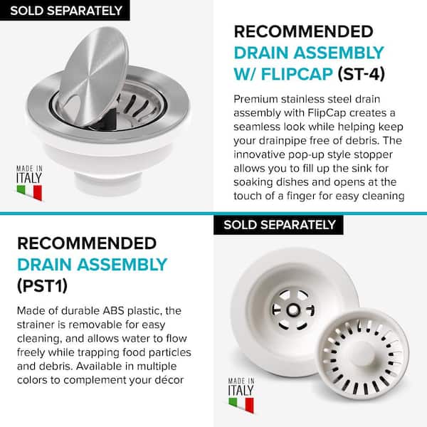 Turino White Fireclay 29.88 in. Single Bowl Drop-In/Undermount Kitchen Sink
