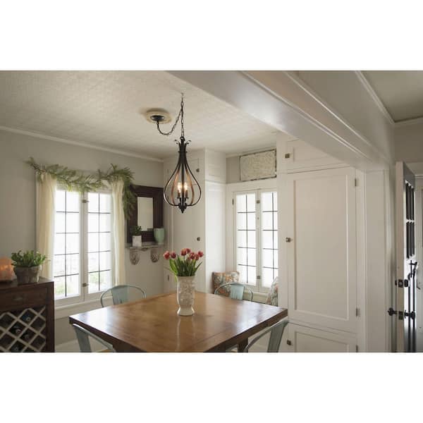 Monrovia 3-Light Bronze Teardrop Candle Pendant