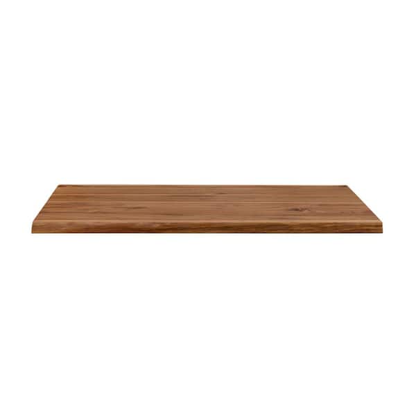 5 ft. L x 30 in. D Finished Teak Solid Wood Butcher Block Desktop Countertop With Live Edge